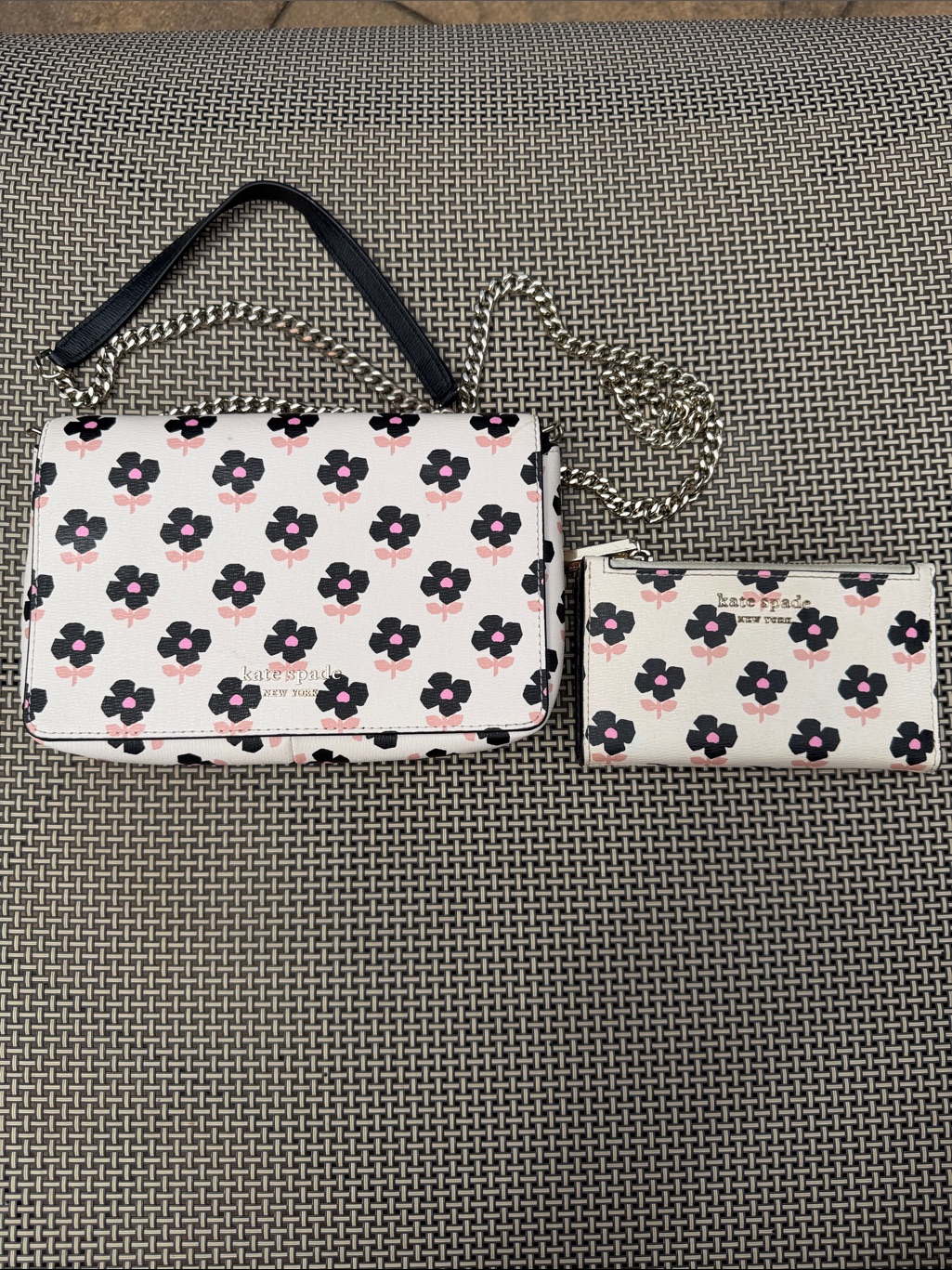 Kate Spade New York Spencer Block Print Floral Chain Bag And Wallet Set
